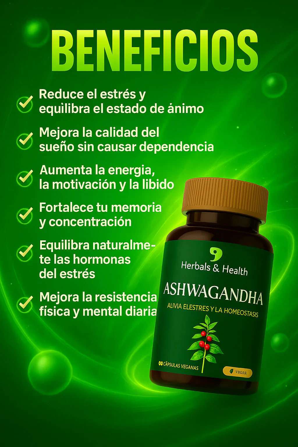 Ashwagandha - Baja tus niveles de estrés y cortisol